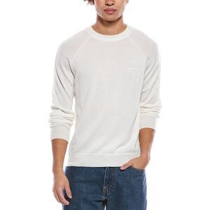 Hugo Boss Mens  X Porsche Balleto Wool Crewneck Sweater, White
